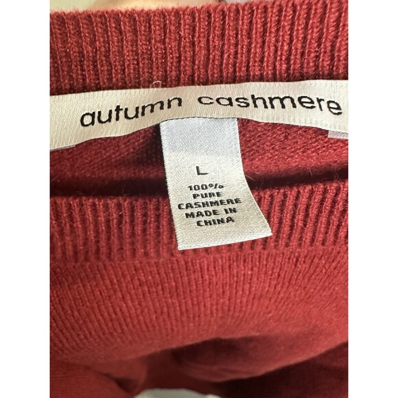 Autumn Cashmere Red High Low Sweater, size L Trendy Classic Career Office - Picture 9 of 9